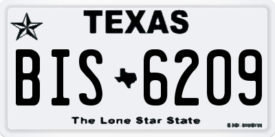 TX license plate BIS6209