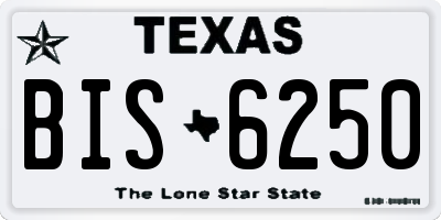 TX license plate BIS6250