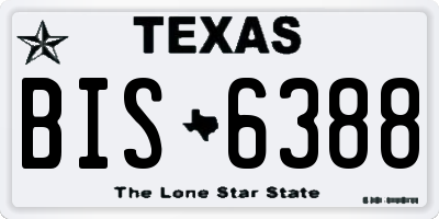 TX license plate BIS6388