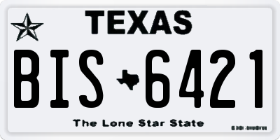 TX license plate BIS6421