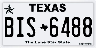 TX license plate BIS6488