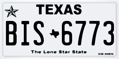TX license plate BIS6773