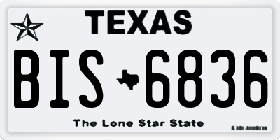 TX license plate BIS6836