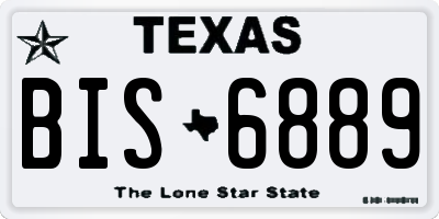 TX license plate BIS6889