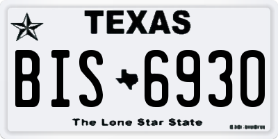 TX license plate BIS6930
