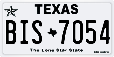 TX license plate BIS7054