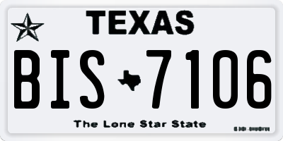 TX license plate BIS7106