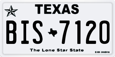 TX license plate BIS7120