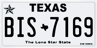 TX license plate BIS7169