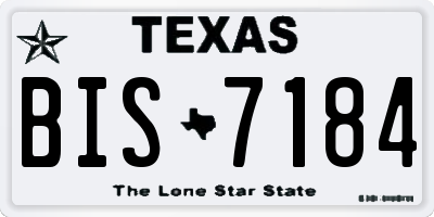 TX license plate BIS7184