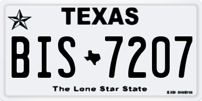 TX license plate BIS7207