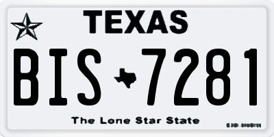 TX license plate BIS7281
