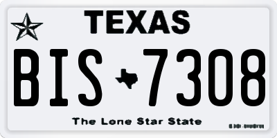TX license plate BIS7308