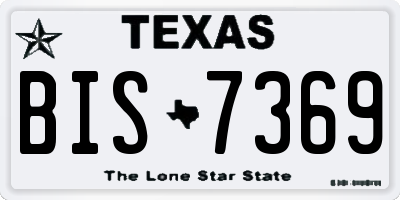 TX license plate BIS7369