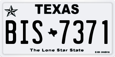 TX license plate BIS7371