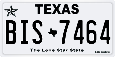 TX license plate BIS7464