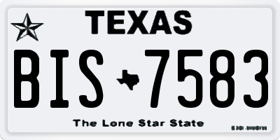 TX license plate BIS7583