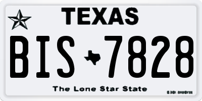 TX license plate BIS7828