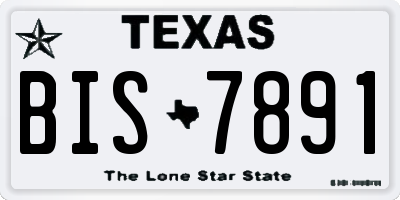 TX license plate BIS7891
