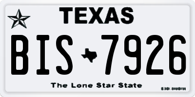 TX license plate BIS7926