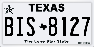 TX license plate BIS8127