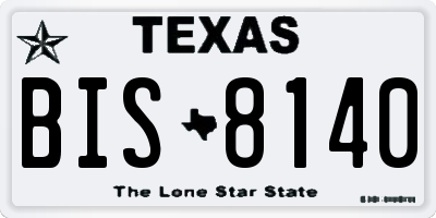 TX license plate BIS8140