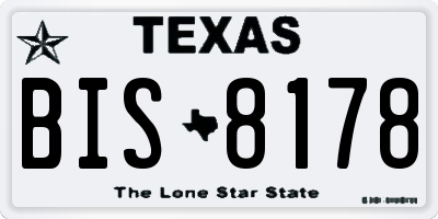 TX license plate BIS8178
