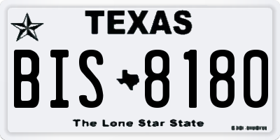 TX license plate BIS8180