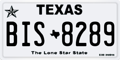 TX license plate BIS8289