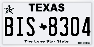 TX license plate BIS8304