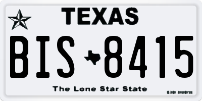 TX license plate BIS8415