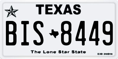 TX license plate BIS8449