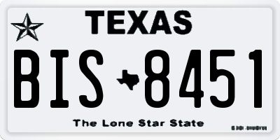 TX license plate BIS8451