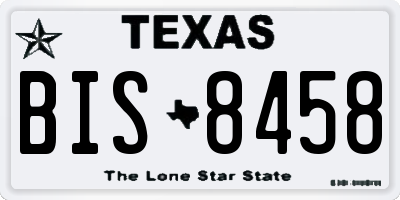TX license plate BIS8458