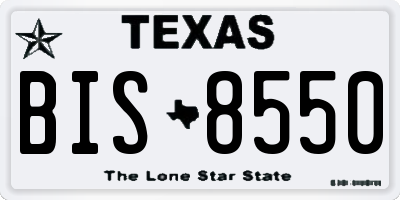 TX license plate BIS8550