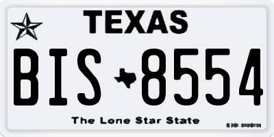 TX license plate BIS8554