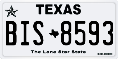 TX license plate BIS8593