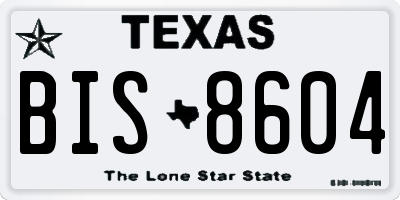 TX license plate BIS8604