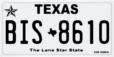TX license plate BIS8610