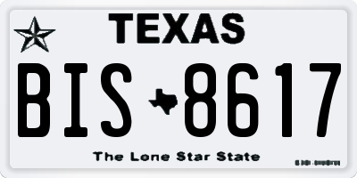 TX license plate BIS8617