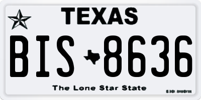 TX license plate BIS8636