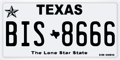 TX license plate BIS8666