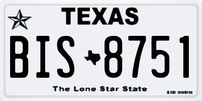 TX license plate BIS8751