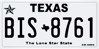 TX license plate BIS8761