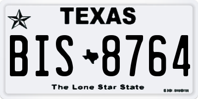 TX license plate BIS8764