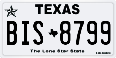 TX license plate BIS8799