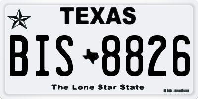 TX license plate BIS8826