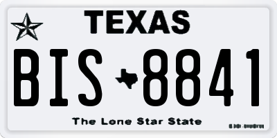TX license plate BIS8841