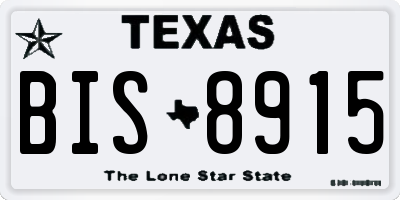 TX license plate BIS8915
