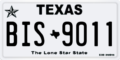 TX license plate BIS9011